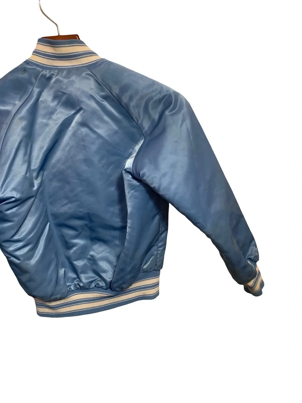 Vintage 1980s Chalk Line UNC Tar Heels Satin Bomber‎ Jacket Kids 10-12